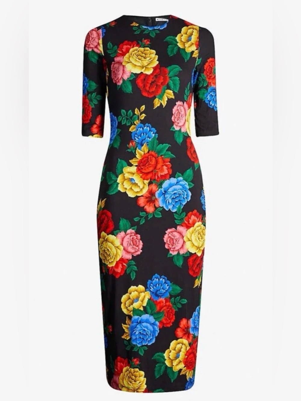 Alice and Olivia Delora Floral Print Midi Dress